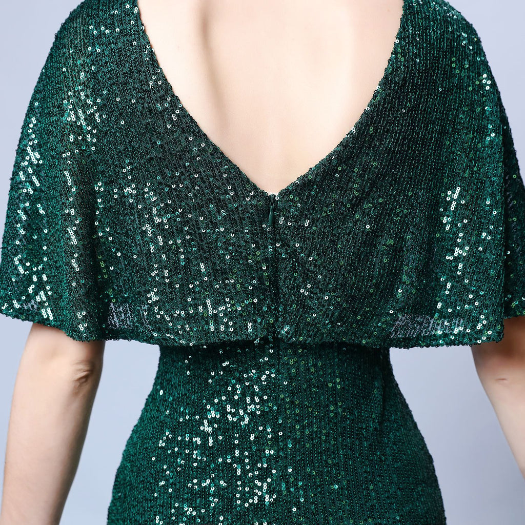 Elegantní mořská panna šaty s třásněmi a flitry pro formální události