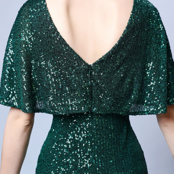 Elegant Fringe & Sequin Mermaid Gown for Formal Events