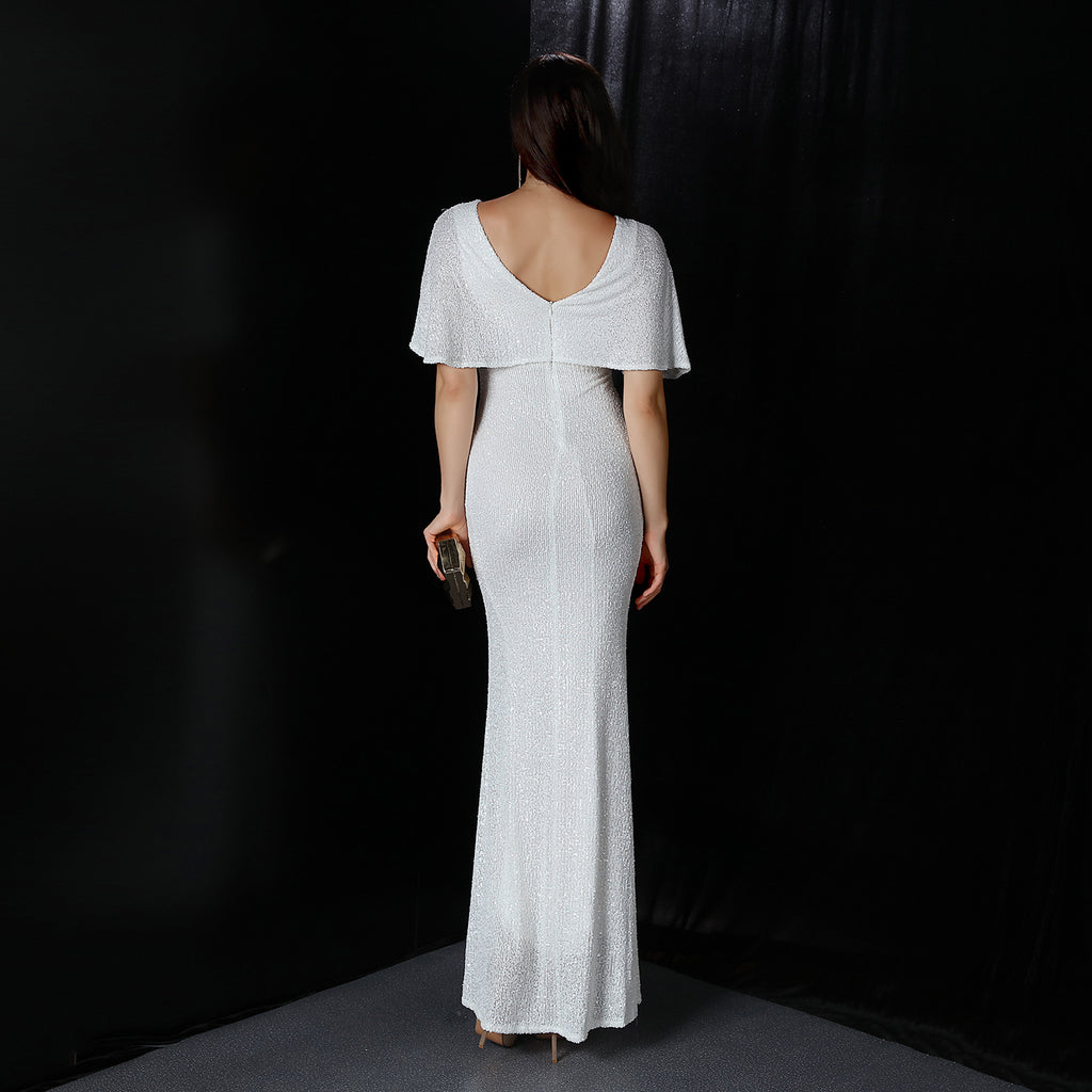 Elegantní mořská panna šaty s třásněmi a flitry pro formální události