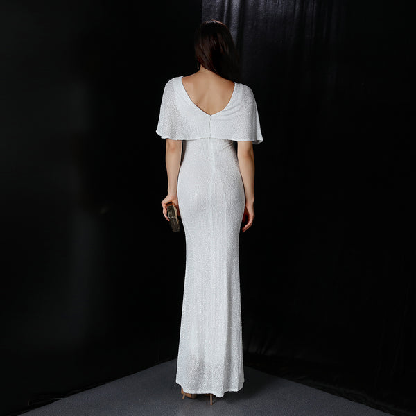 Elegant Fringe & Sequin Mermaid Gown for Formal Events