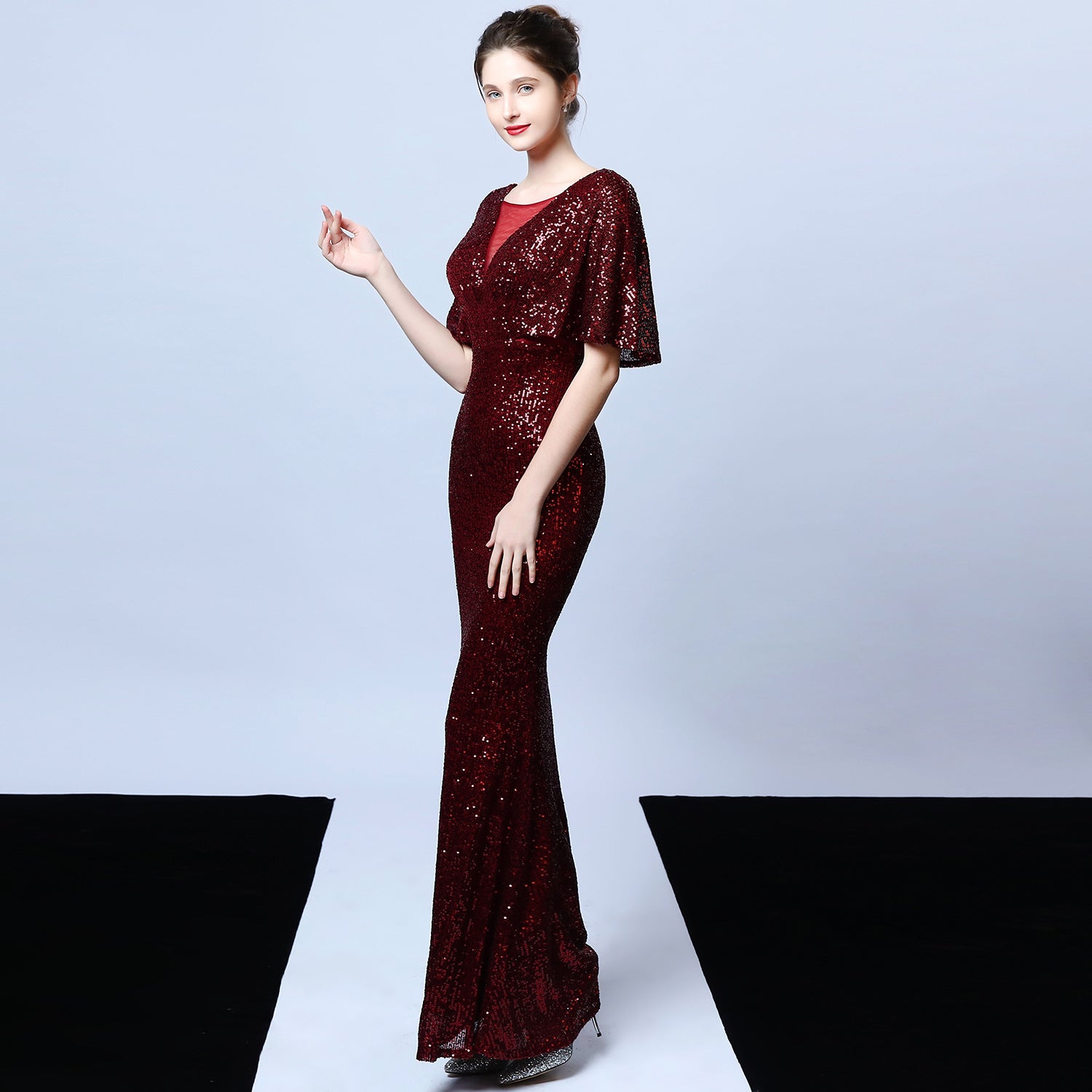 Elegant Fringe & Sequin Mermaid Gown for Formal Events