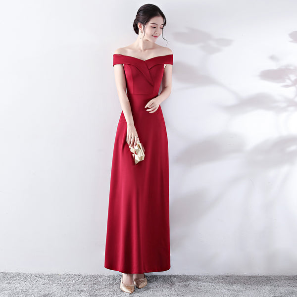 A-Line Red Wedding Dress for Engagement or Post-Wedding Events