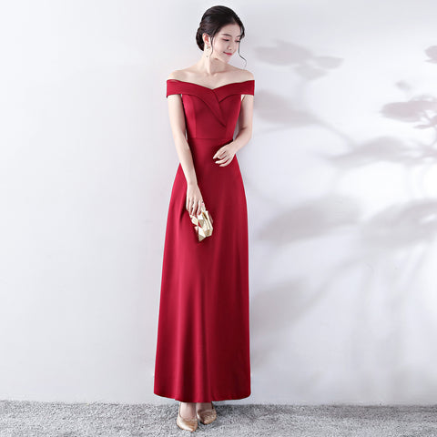 A-Line Red Wedding Dress for Engagement or Post-Wedding Events