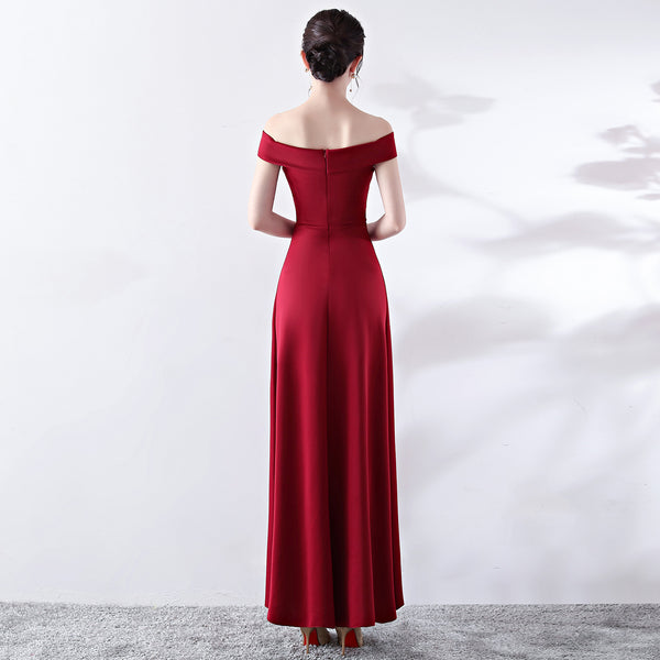 A-Line Red Wedding Dress for Engagement or Post-Wedding Events
