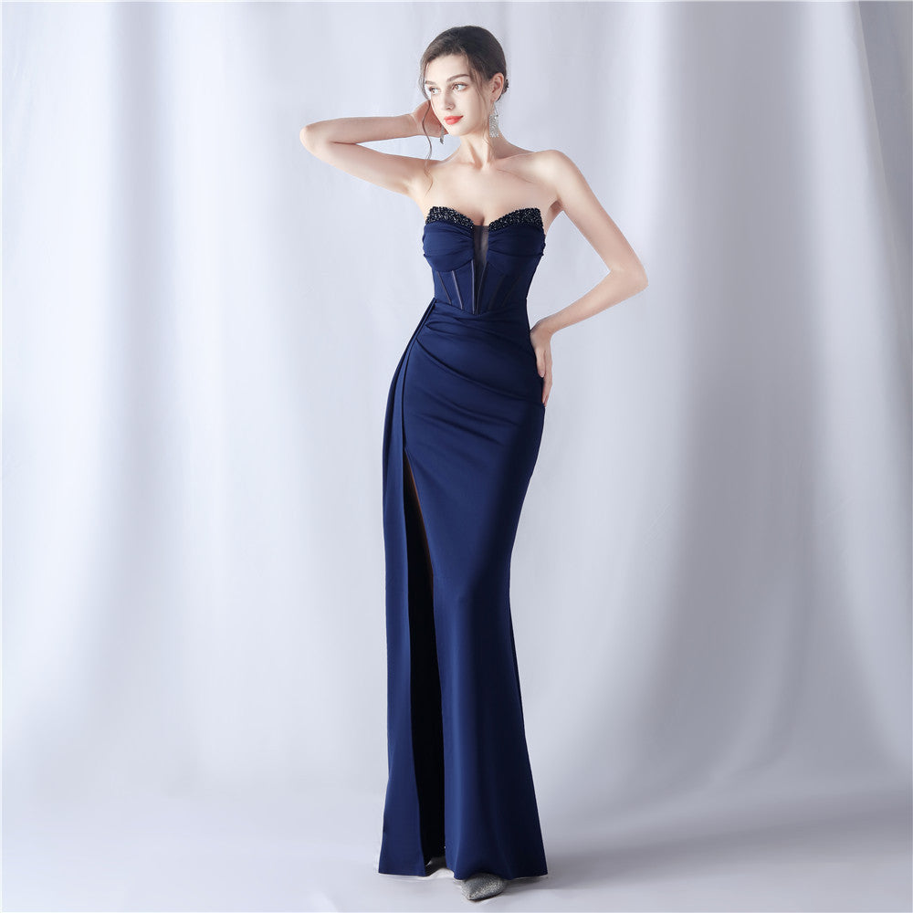2024 High-End Evening Gown with Corset Bodice and Intricate Beading