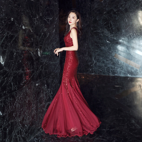 Elegant Sequin Mermaid Evening Gown for Galas
