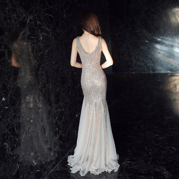 Elegant Sequin Mermaid Evening Gown for Galas