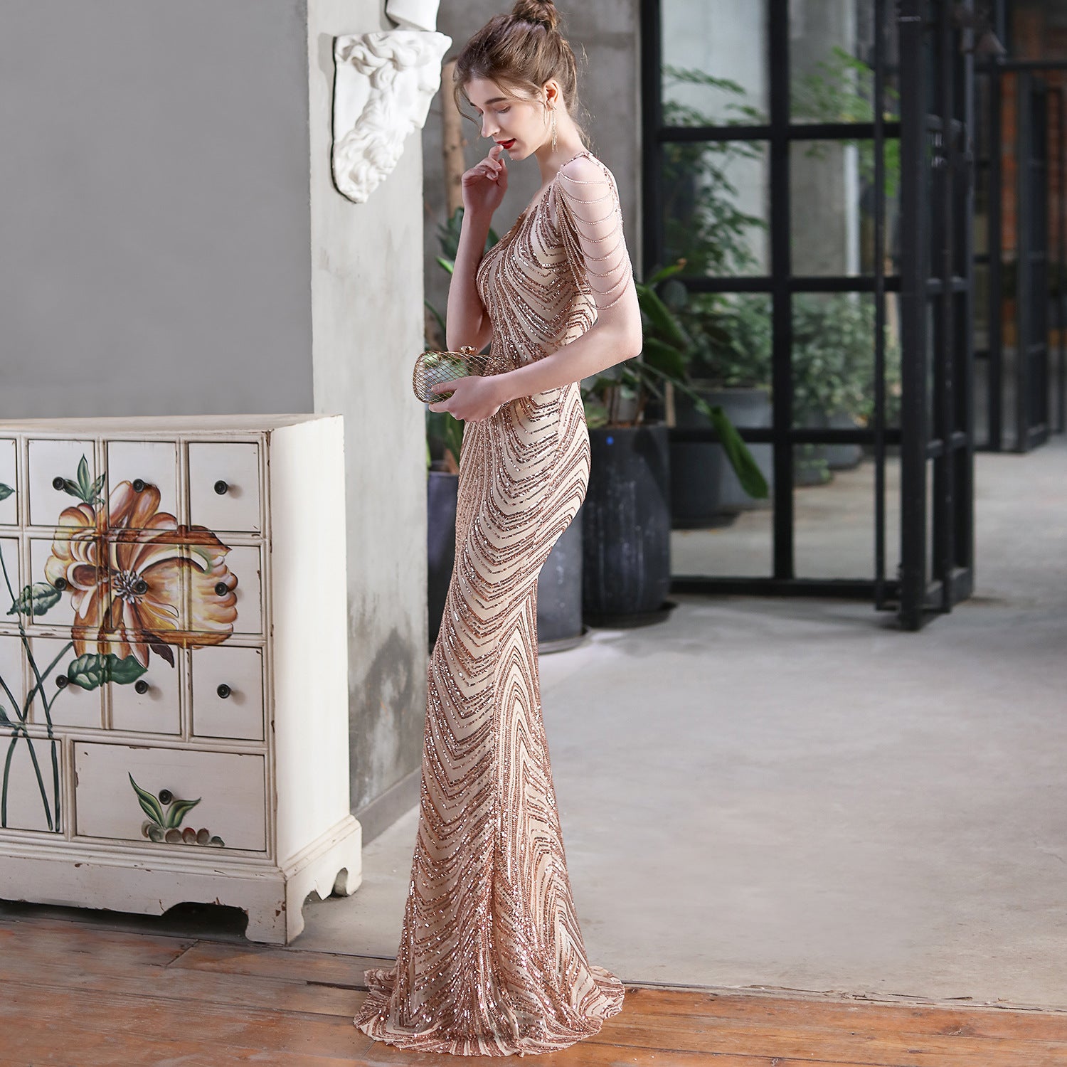 2021 Sequin Mermaid Evening Gown for Banquets & Events