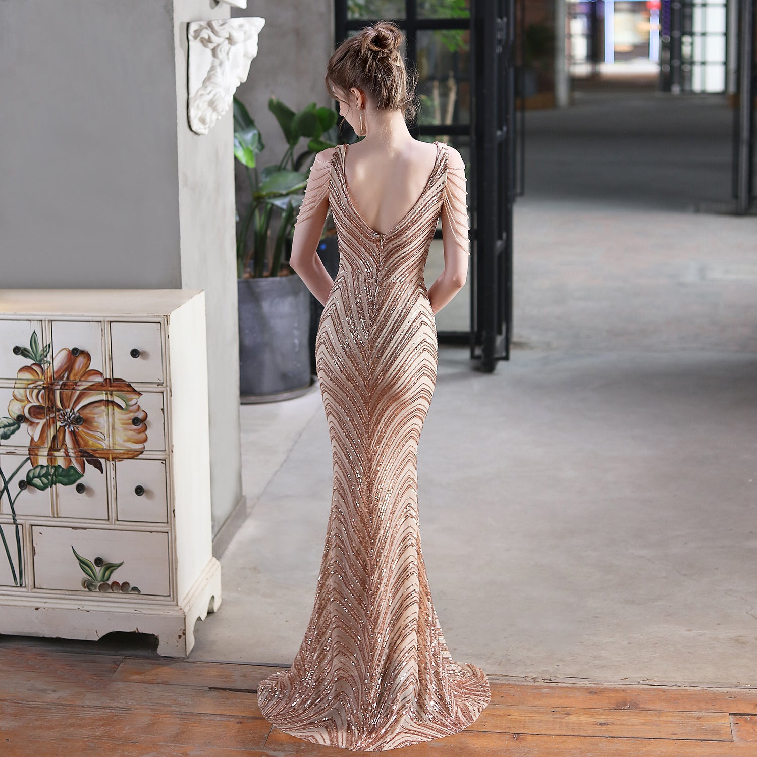 2021 Sequin Mermaid Evening Gown for Banquets & Events