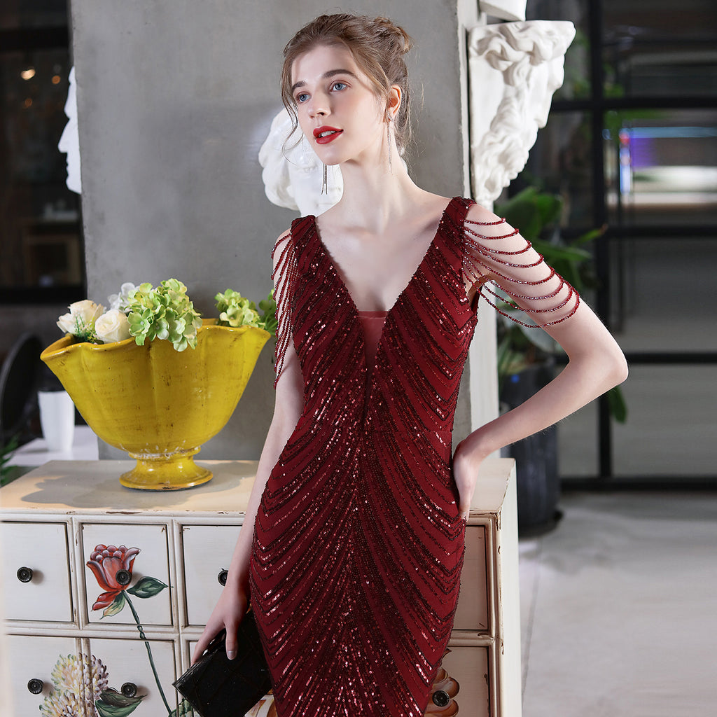 2021 Sequin Mermaid Evening Gown for Banquets & Events