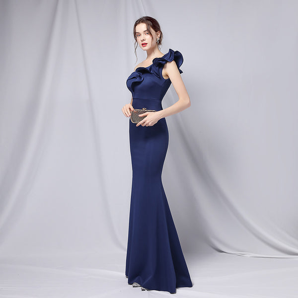 One-Shoulder Sequin Mermaid Evening Dress (6 Colors Available)