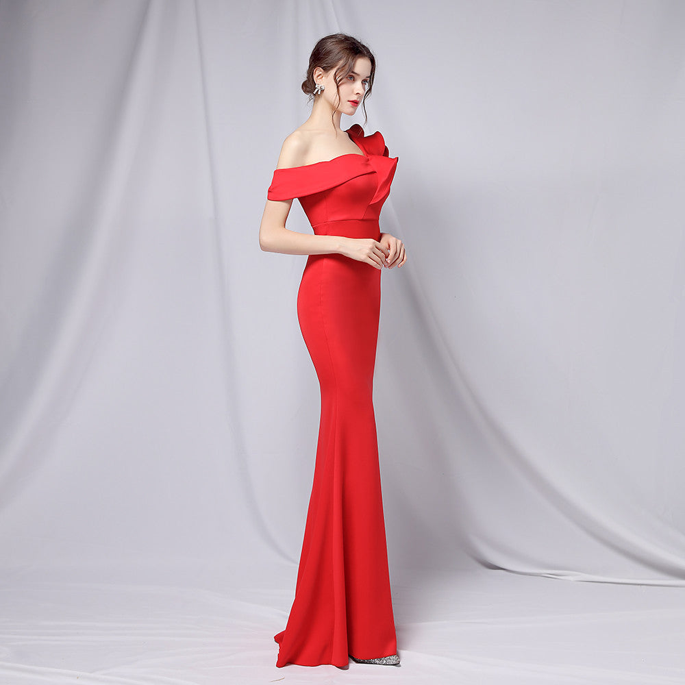 One-Shoulder Sequin Mermaid Evening Dress (6 Colors Available)