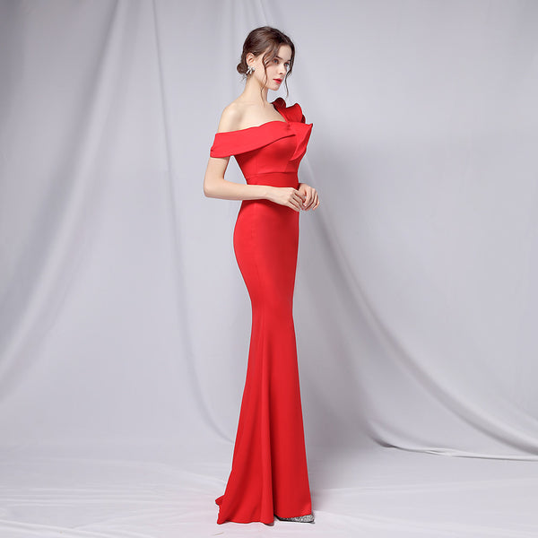 One-Shoulder Sequin Mermaid Evening Dress (6 Colors Available)
