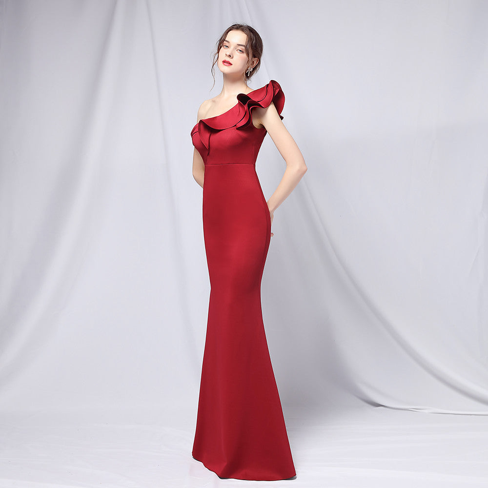 One-Shoulder Sequin Mermaid Evening Dress (6 Colors Available)