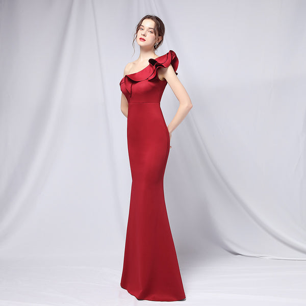 One-Shoulder Sequin Mermaid Evening Dress (6 Colors Available)