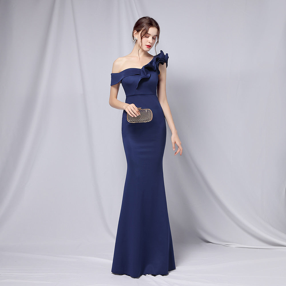 One-Shoulder Sequin Mermaid Evening Dress (6 Colors Available)