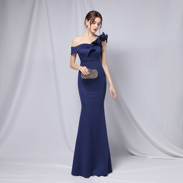 One-Shoulder Sequin Mermaid Evening Dress (6 Colors Available)