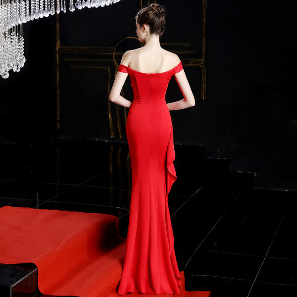 Elegant Off-the-Shoulder Mermaid Evening Gown