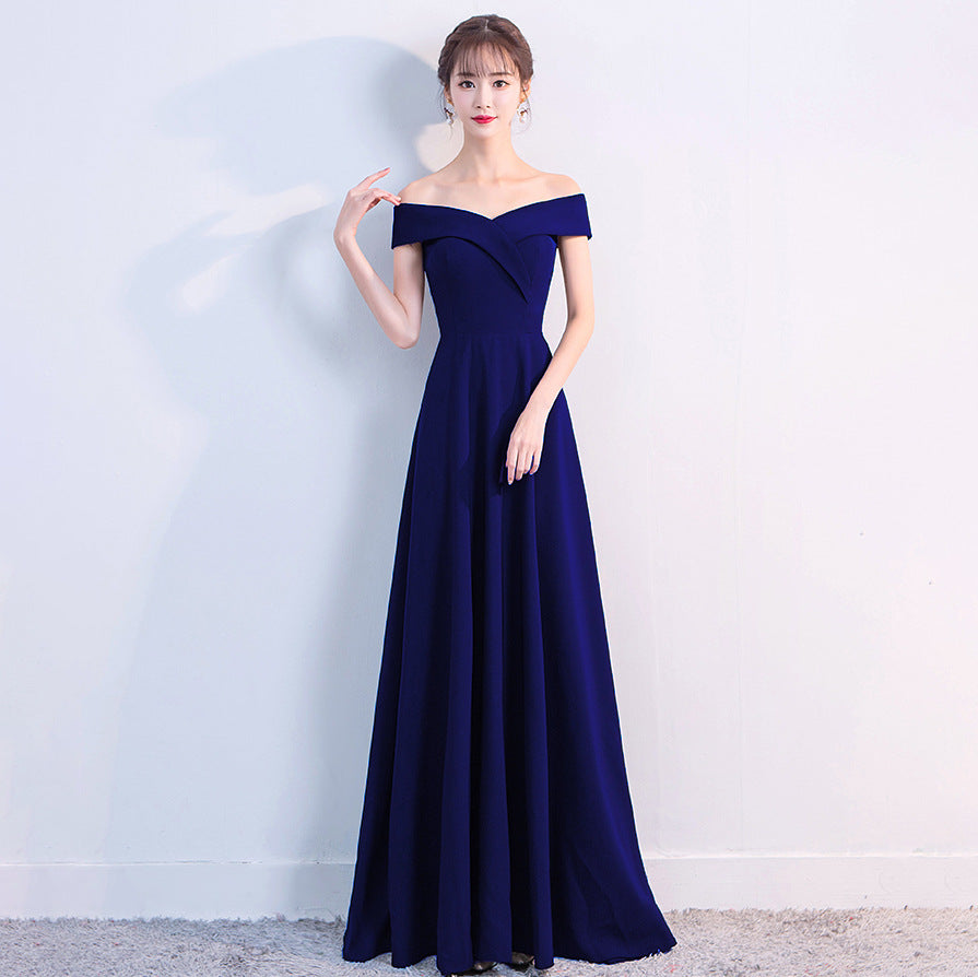 Elegant Black Off-the-Shoulder A-Line Evening Gown