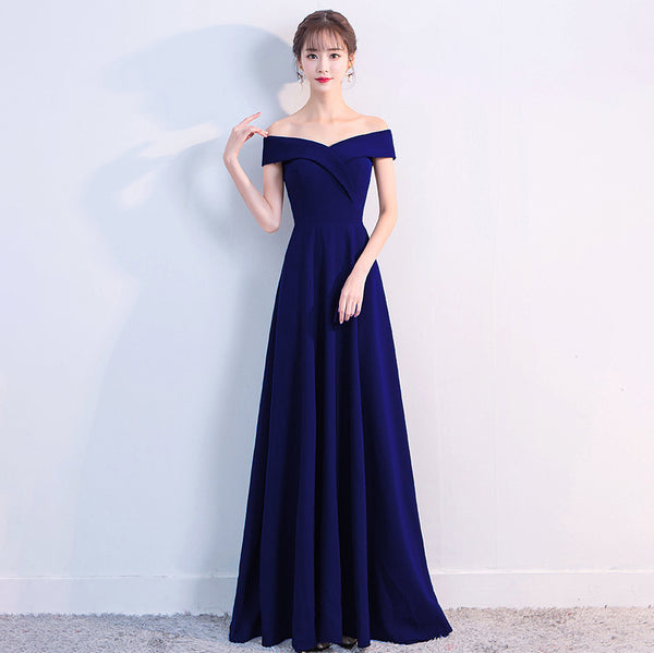 Elegant Black Off-the-Shoulder A-Line Evening Gown