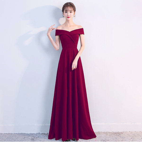 Elegant Black Off-the-Shoulder A-Line Evening Gown