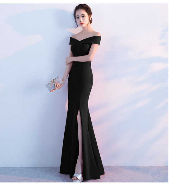 Elegant Off-the-Shoulder Mermaid Evening Gown