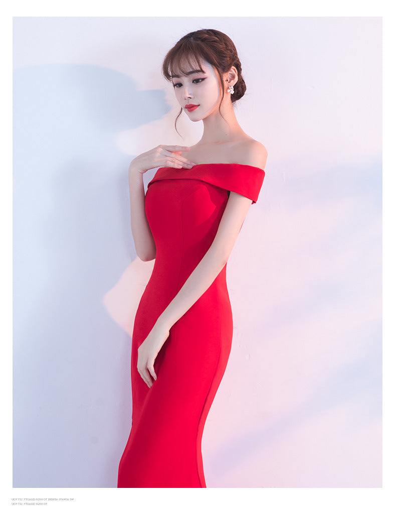 Off-the-Shoulder Mermaid Evening Gown