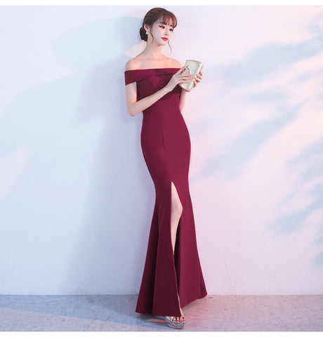 Off-the-Shoulder Mermaid Evening Gown
