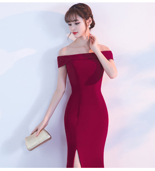 Off-the-Shoulder Mermaid Evening Gown