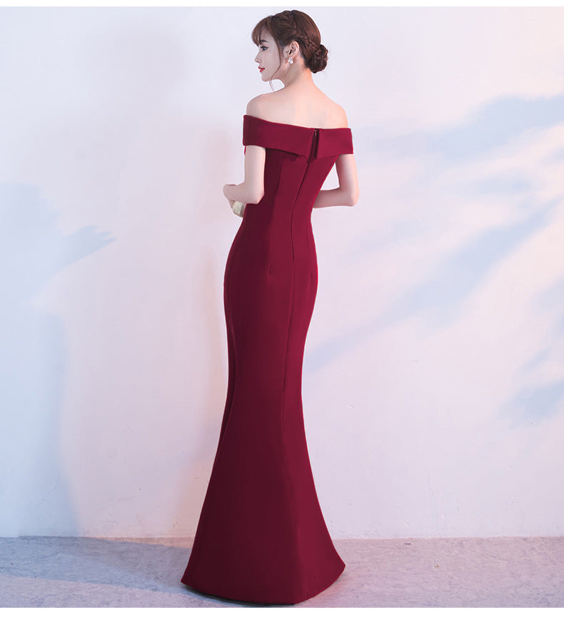 Off-the-Shoulder Mermaid Evening Gown