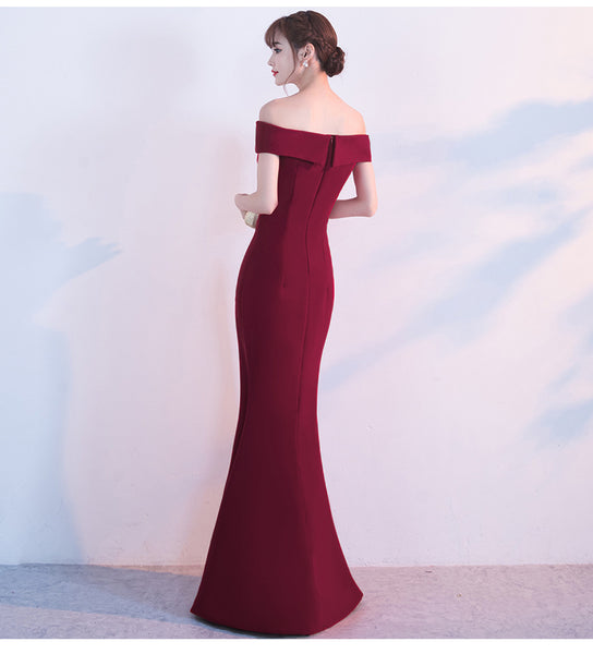 Off-the-Shoulder Mermaid Evening Gown