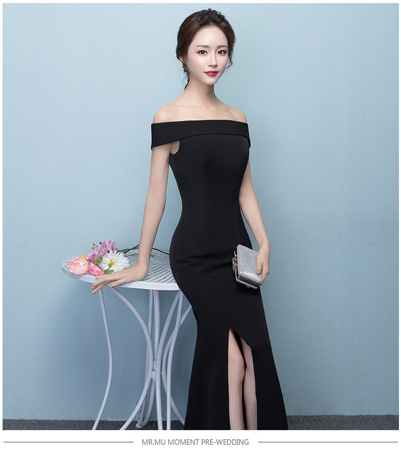 Off-the-Shoulder Mermaid Evening Gown