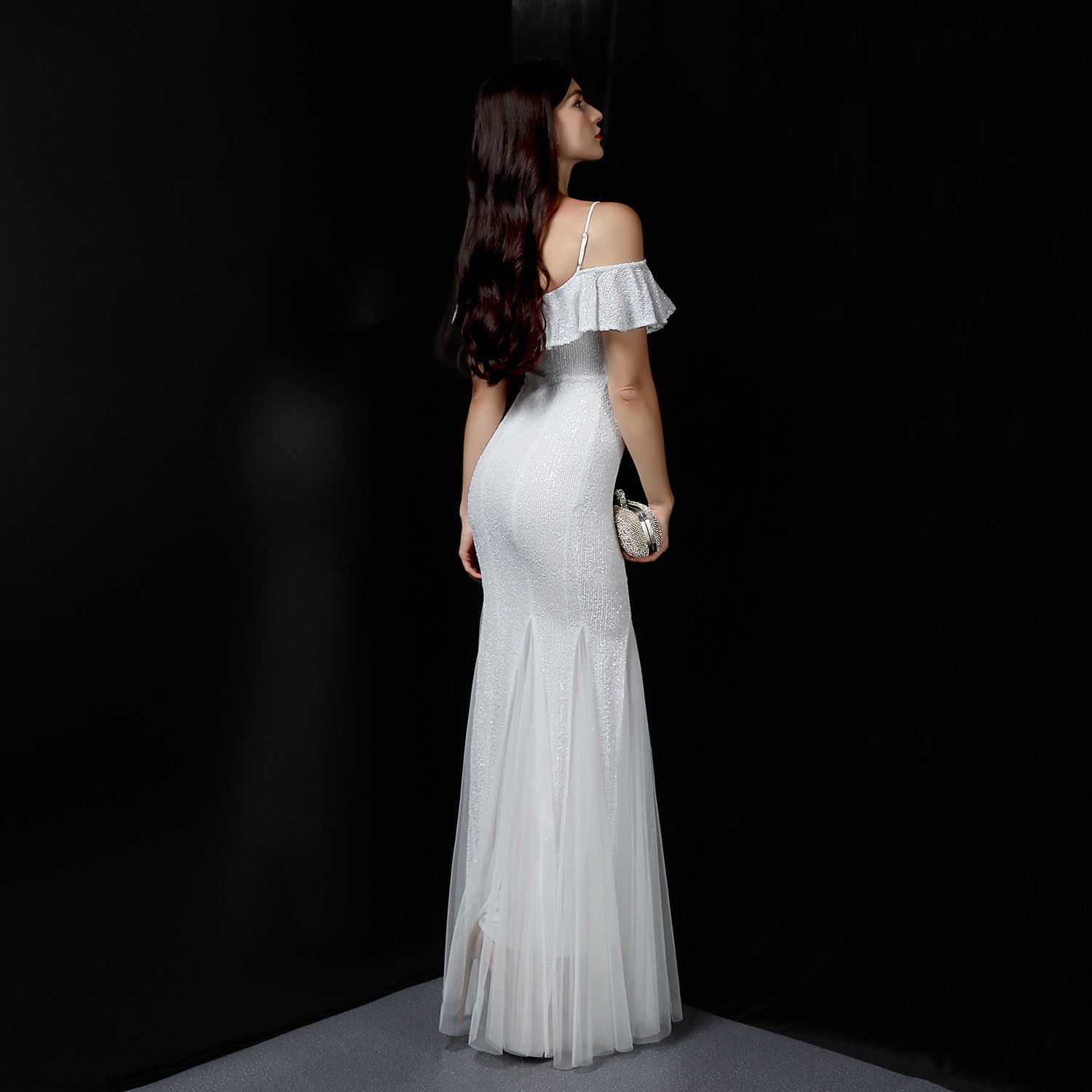 Elegant Fringe & Sequin Mermaid Gown for Formal Events