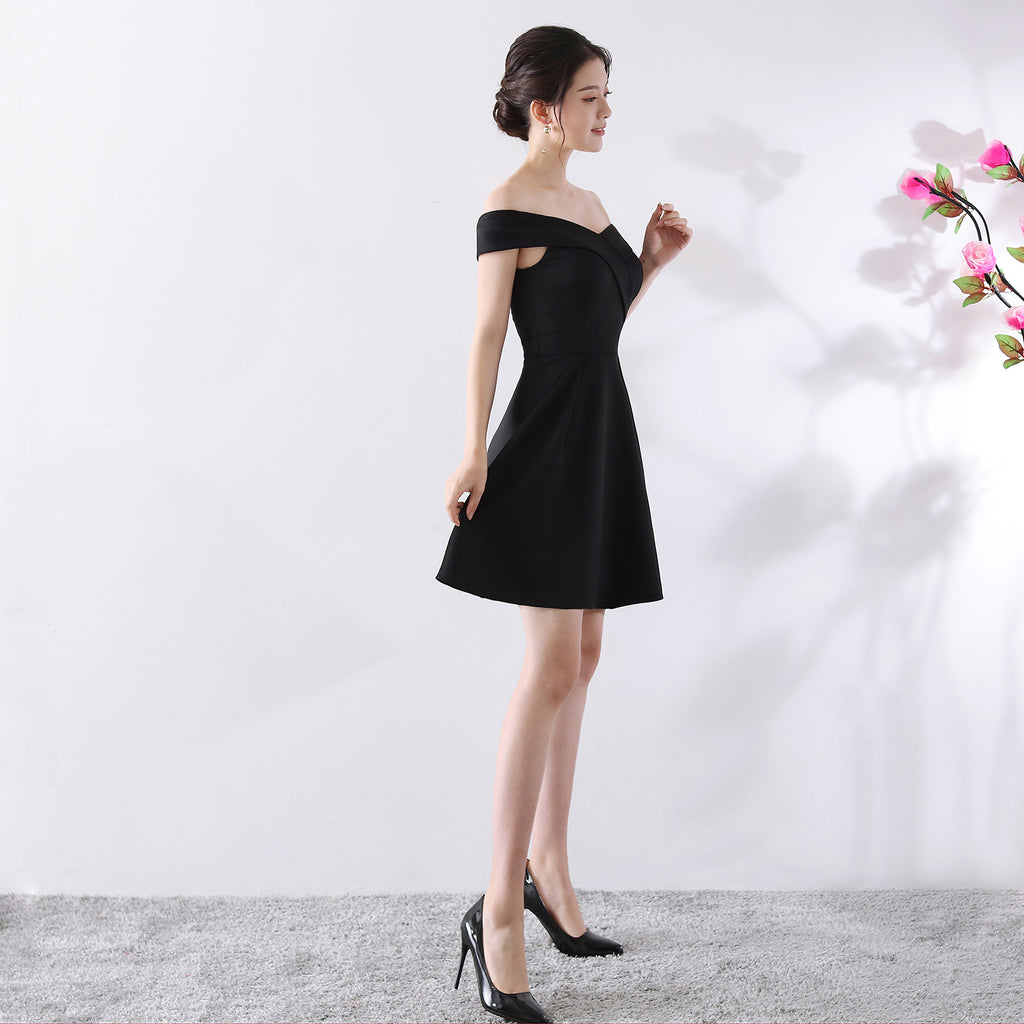 Off-the-Shoulder Wedding Cocktail Dress