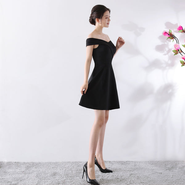 Off-the-Shoulder Wedding Cocktail Dress