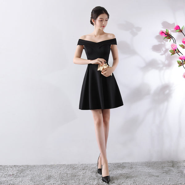 Off-the-Shoulder Wedding Cocktail Dress