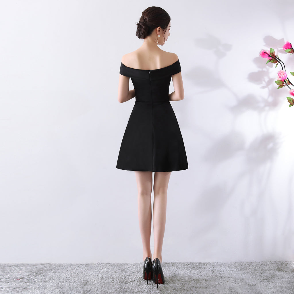 Off-the-Shoulder Wedding Cocktail Dress