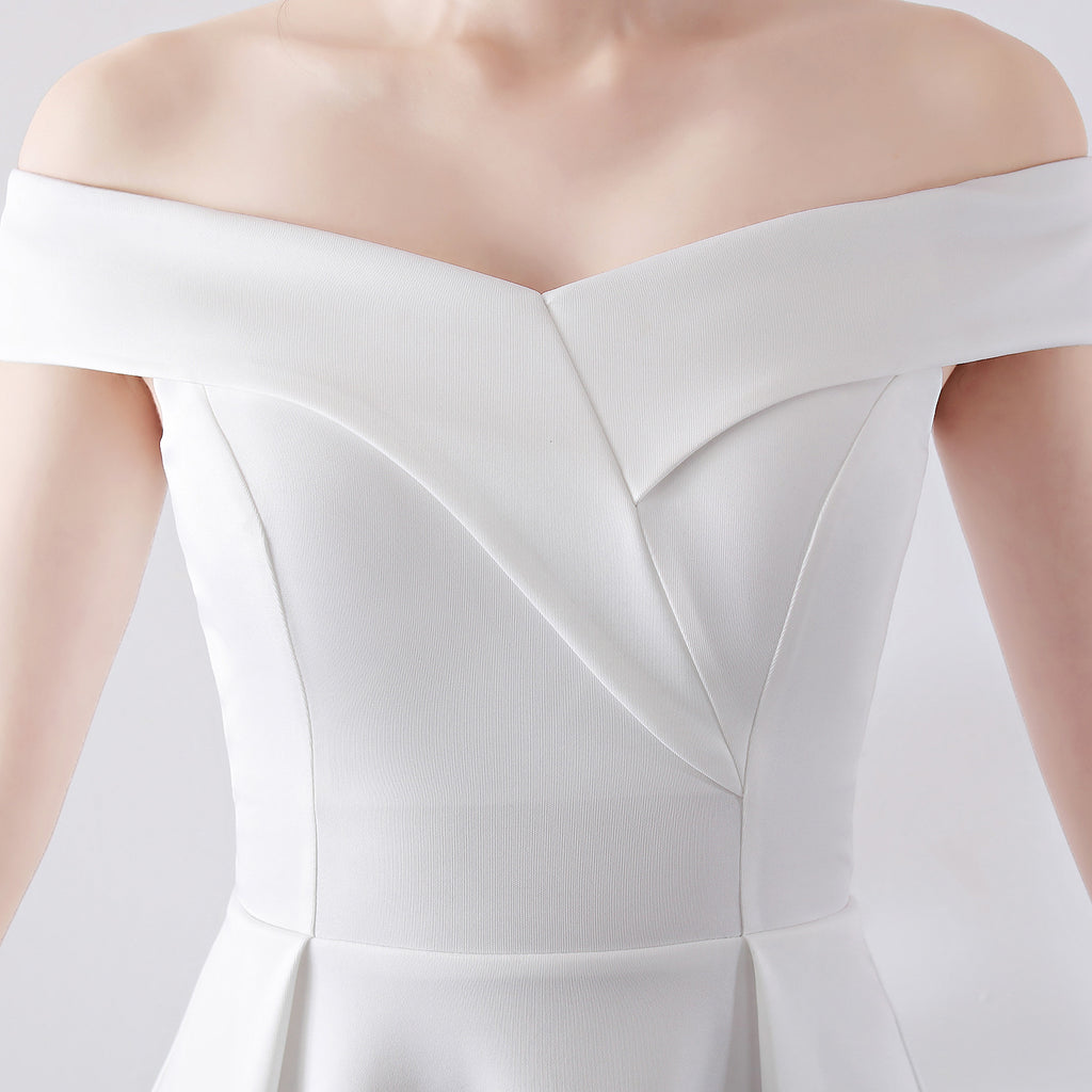 Off-the-Shoulder Wedding Cocktail Dress
