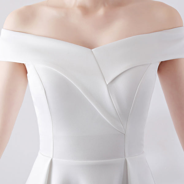 Off-the-Shoulder Wedding Cocktail Dress