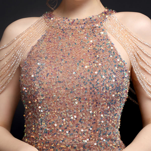 Short Iridescent Sequin Party Dress