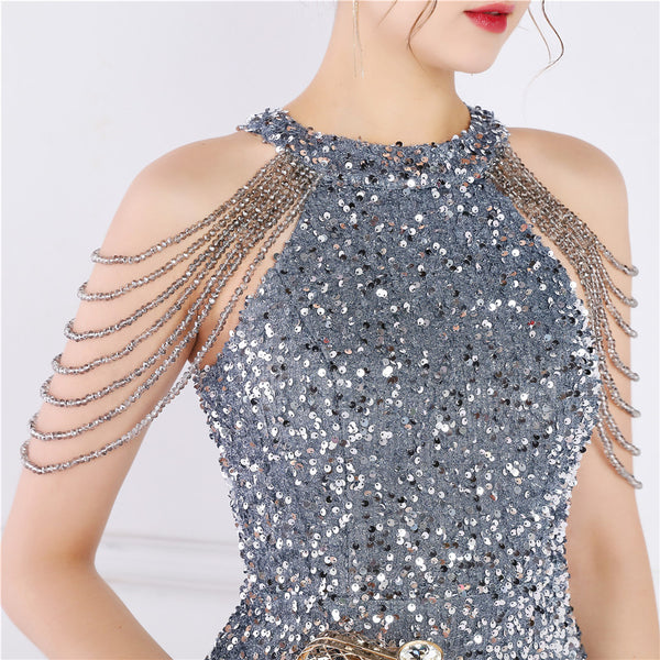 Short Iridescent Sequin Party Dress