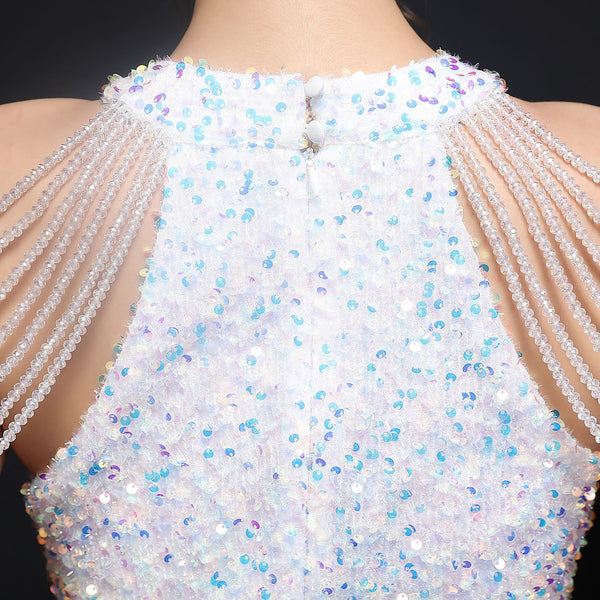 Short Iridescent Sequin Party Dress