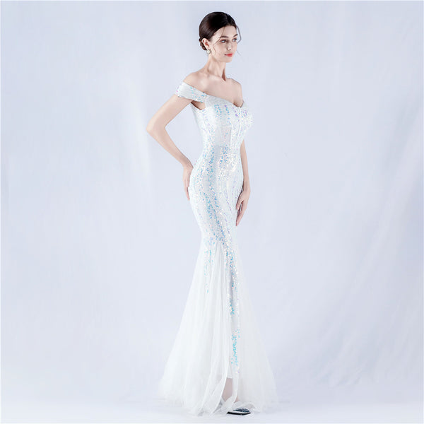 Embellished Sequin & Tulle Evening Gown for Galas & Performances