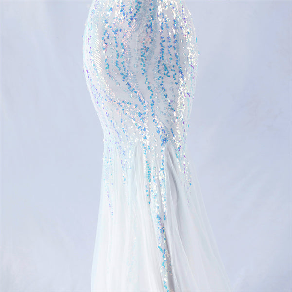 Embellished Sequin & Tulle Evening Gown for Galas & Performances