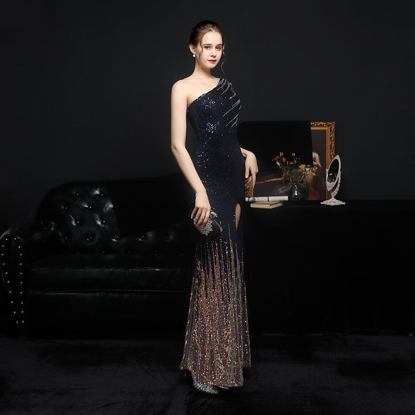 Iridescent Sequin Mermaid Gown for Parties & Weddings