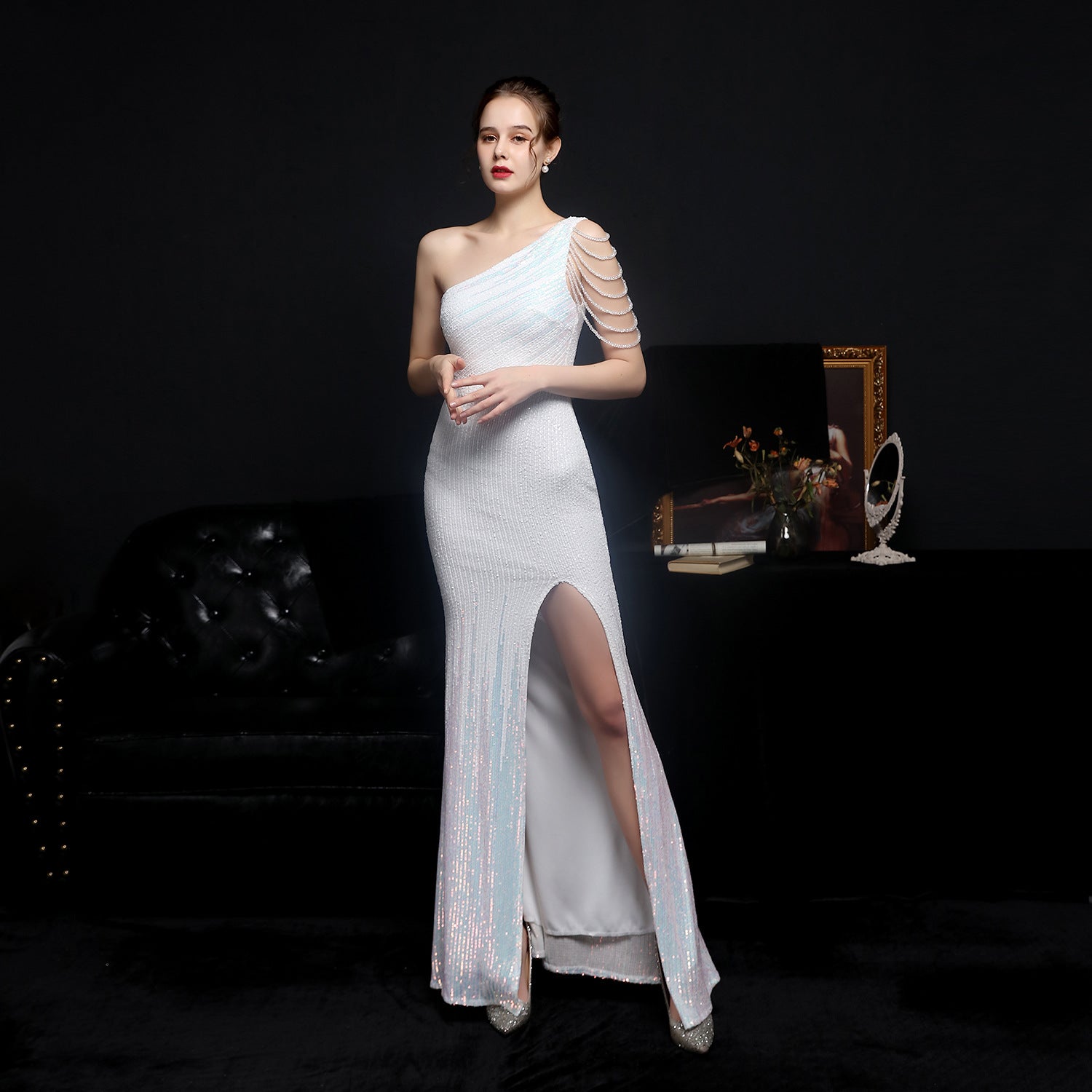 Perleťové flitrové mořská panna šaty na párty a svatby