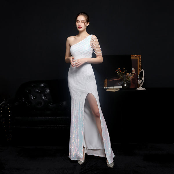 Iridescent Sequin Mermaid Gown for Parties & Weddings