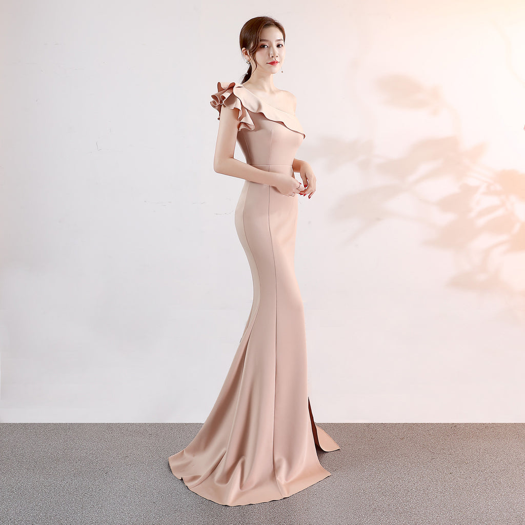 Elegant Pink Mermaid Evening Gown - Slim & Sophisticated