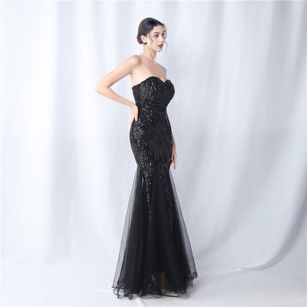 2024 Floral Sequin & Tulle Gown for Weddings & Banquets