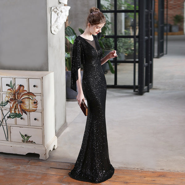 Angel Wing Sequin Mermaid Gown for Summer Galas